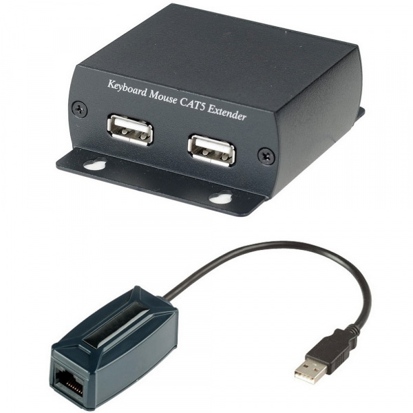 Full Speed USB удлинитель клавиатуры и мыши KM03 по кабелю CAT5 UTP до 300 м